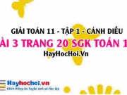 Giải bài 3 trang 20 Toán 11 tập 1 SGK Cánh Diều